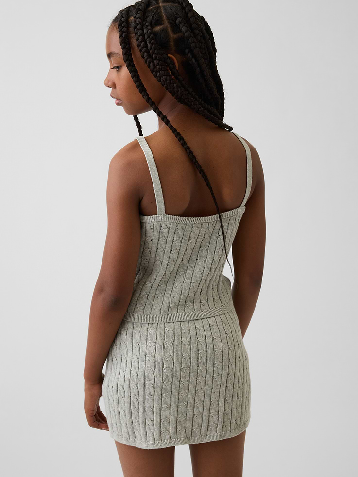 Image number 3 showing, Kids 100% Cotton Cable-Knit Sweater Cami