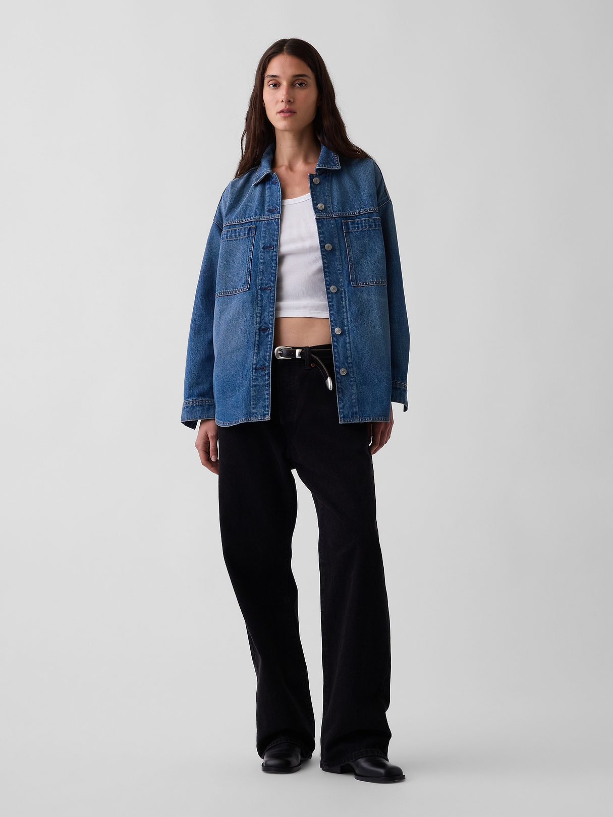 Denim Oversized Shirt Jacket | Gap