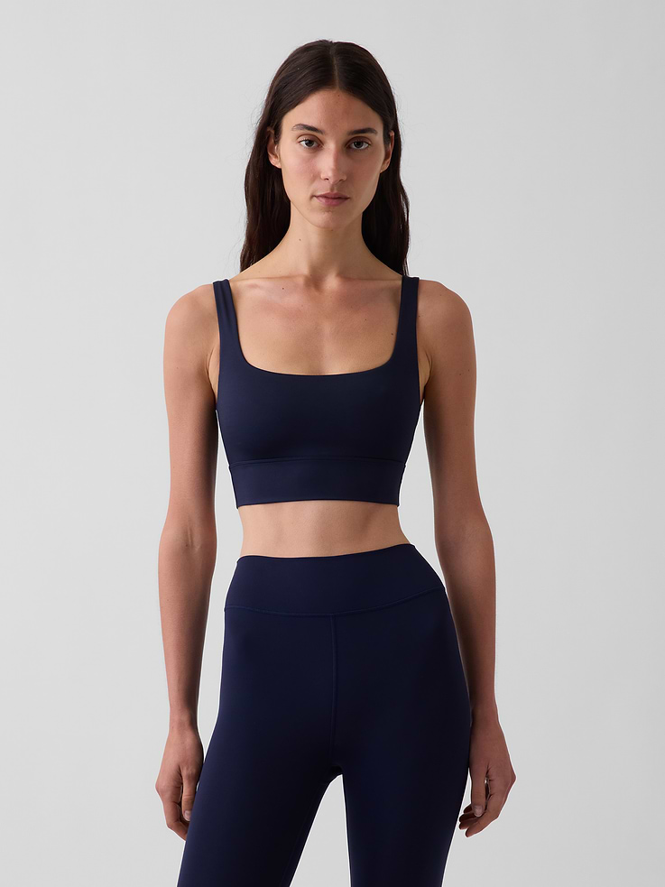 Image number 1 showing, GapFit Smooth Square-Neck Sports Bra