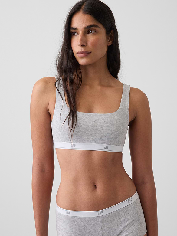 SoftMade Organic Stretch Cotton Gap Logo Bralette