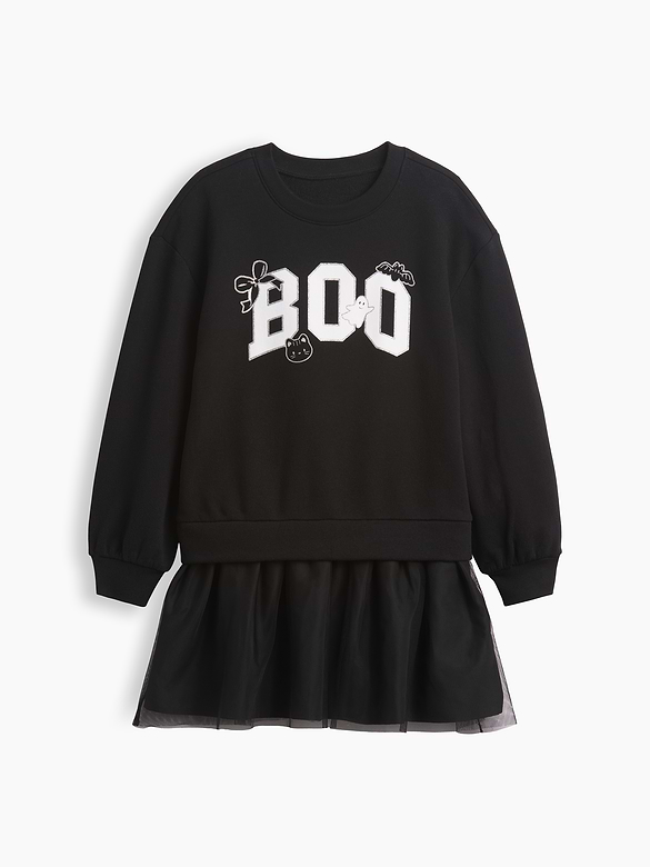 Kids Oversized Halloween Sweatshirt Dress