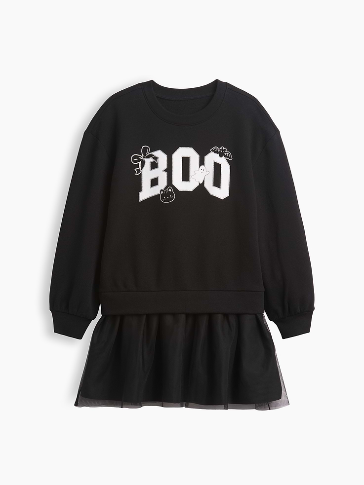 Image number 1 showing, Kids Oversized Halloween Sweatshirt Dress