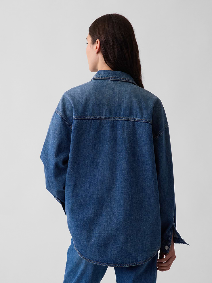Image number 3 showing, Denim Oversized Shirt Jacket