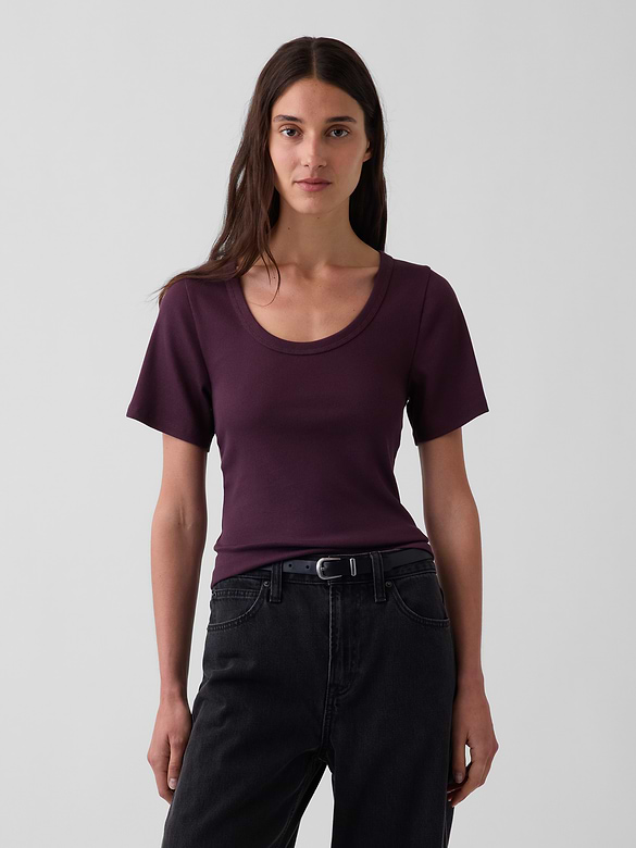 Rib Scoop T-Shirt
