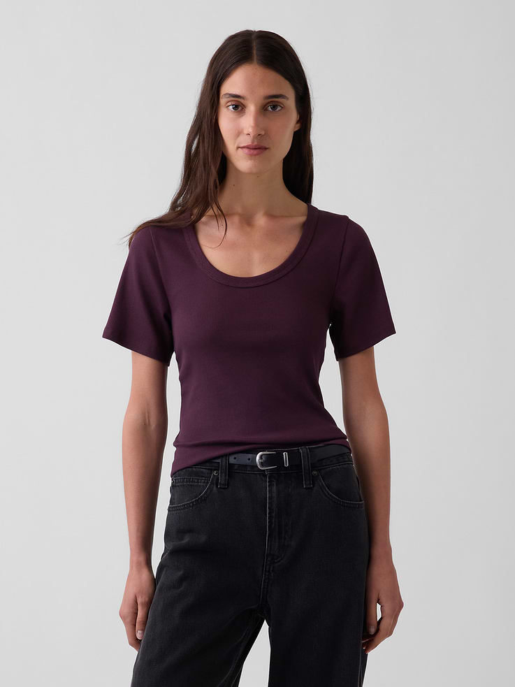 Image number 1 showing, Rib Scoop T-Shirt