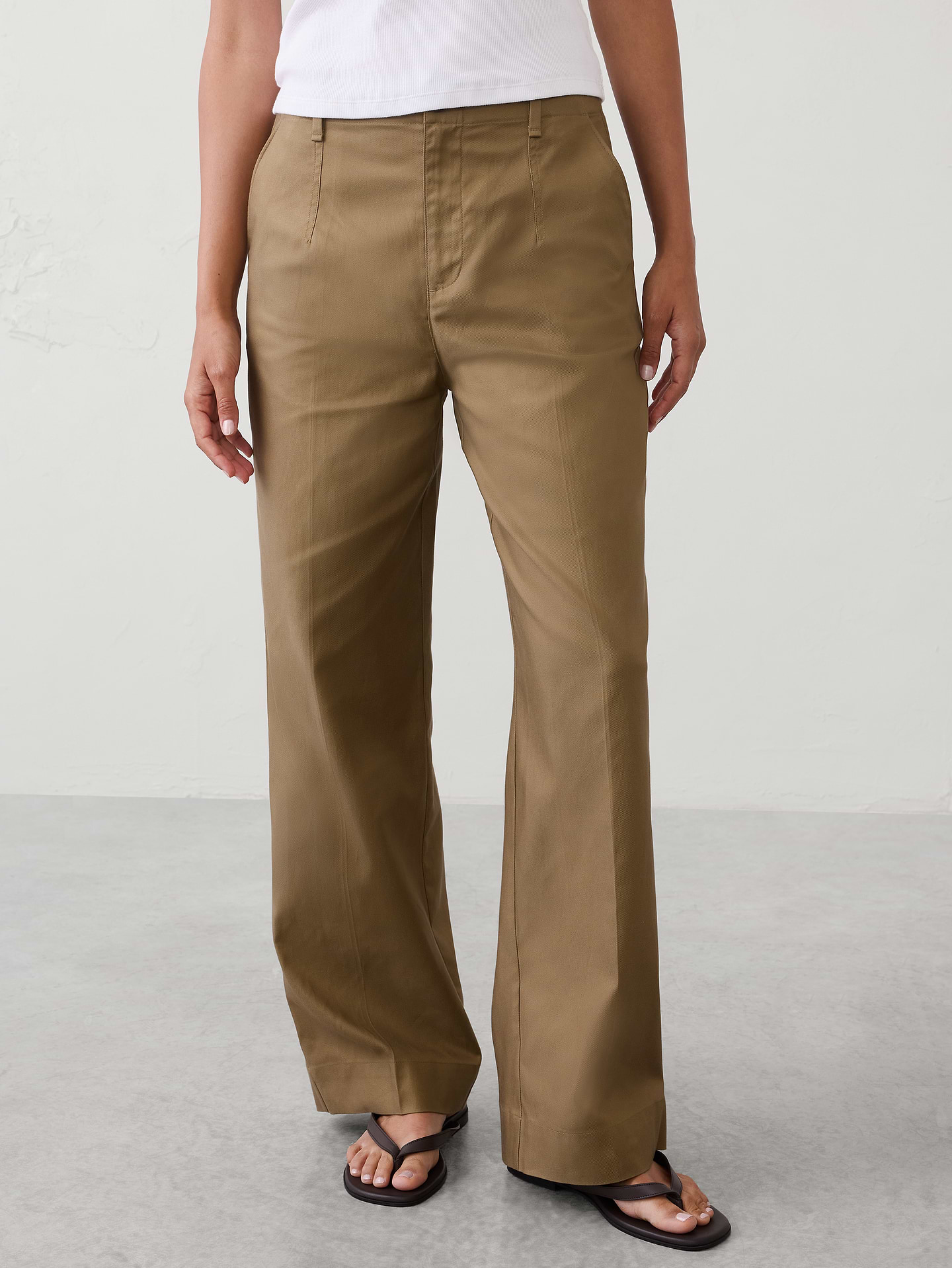 Image number 2 showing, Straight High-Rise Twill Pant