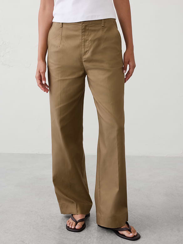 Straight High-Rise Twill Pant