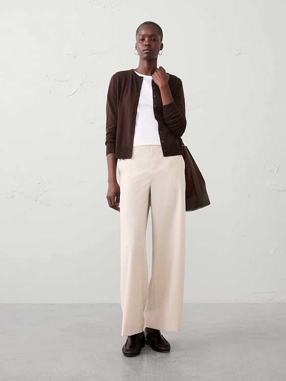 Hayden Sculpted Stretch Wide-Leg High-Rise Pant