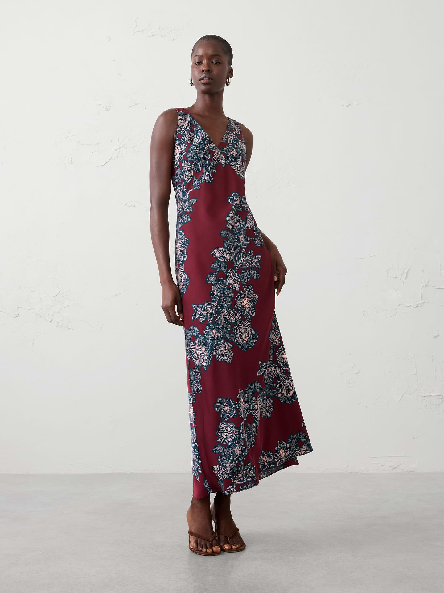 Image number 1 showing, Bias-Side Slit Maxi Dress