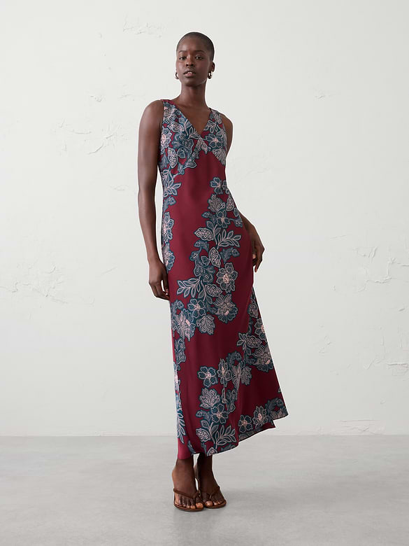 Bias-Side Slit Maxi Dress