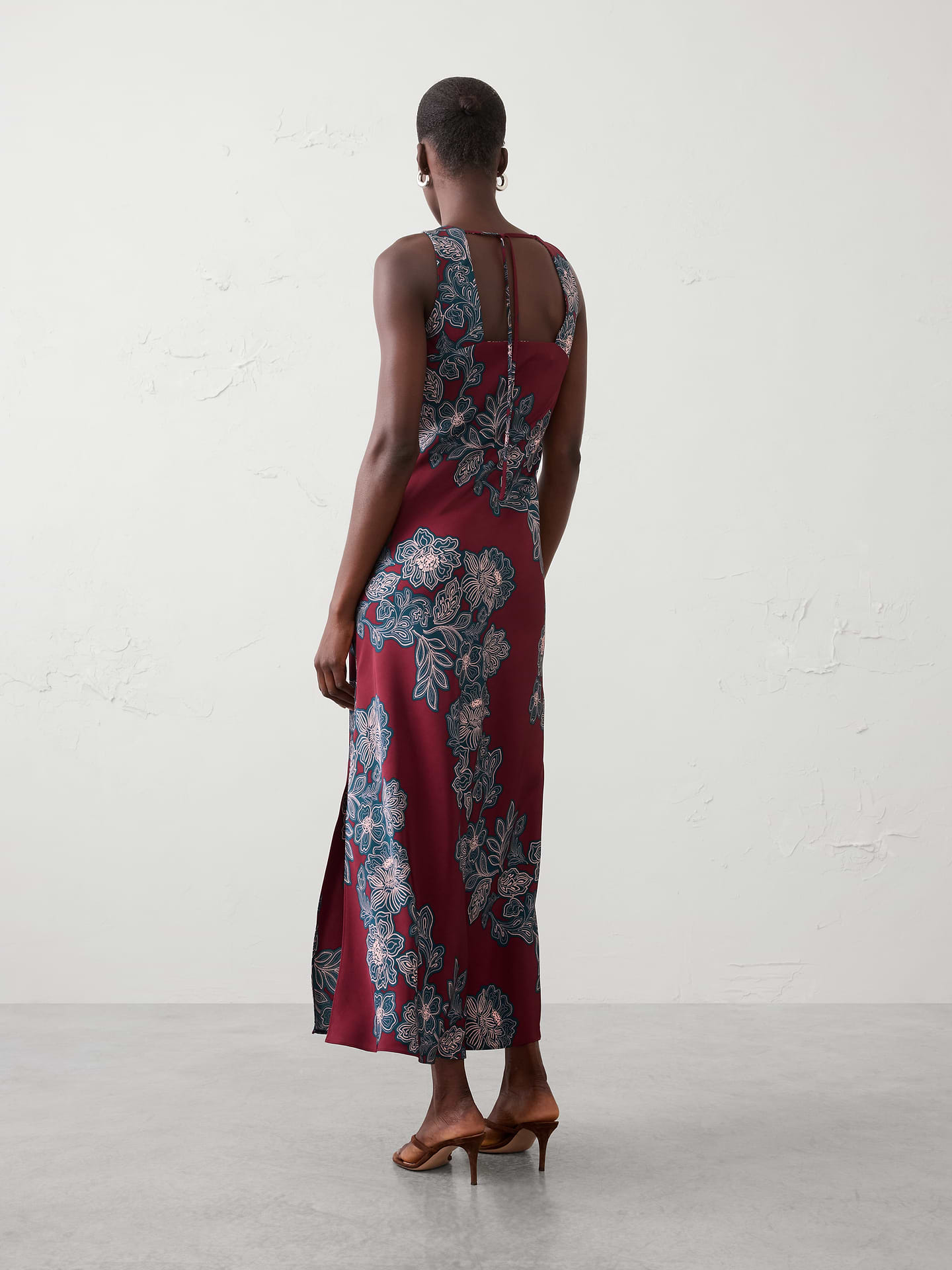 Image number 2 showing, Bias-Side Slit Maxi Dress
