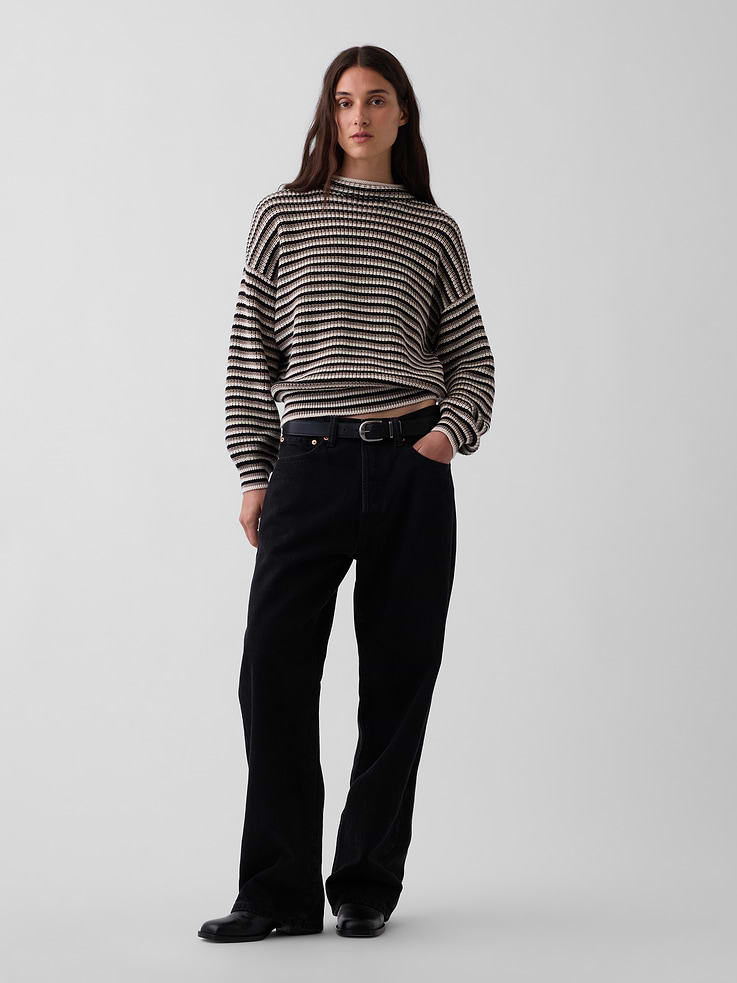 Image number 2 showing, 100% Cotton Oversized Rollneck Sweater