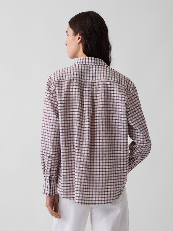 Seersucker Plaid Oversized Shirt