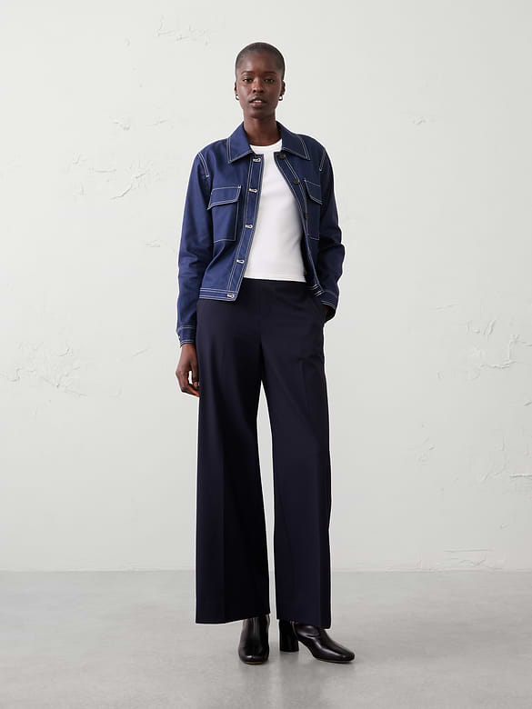 Hayden Sculpted Stretch Wide-Leg High-Rise Pant