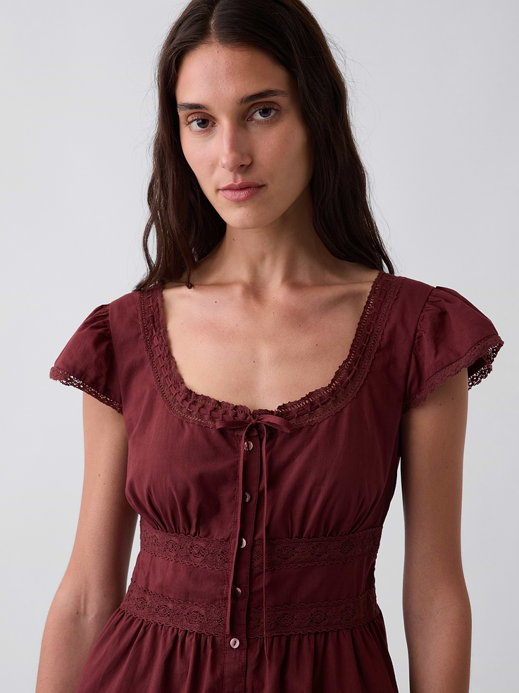 Image number 4 showing, Scoop Neck Lace-Trim Mini Dress