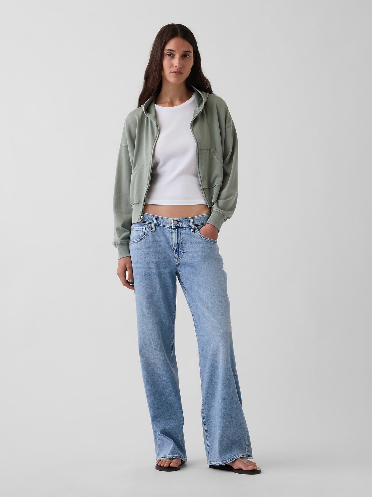 Low Rise Baggy Flare Jeans