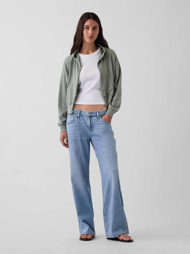 Image number 1 showing, Low Rise Baggy Flare Jeans