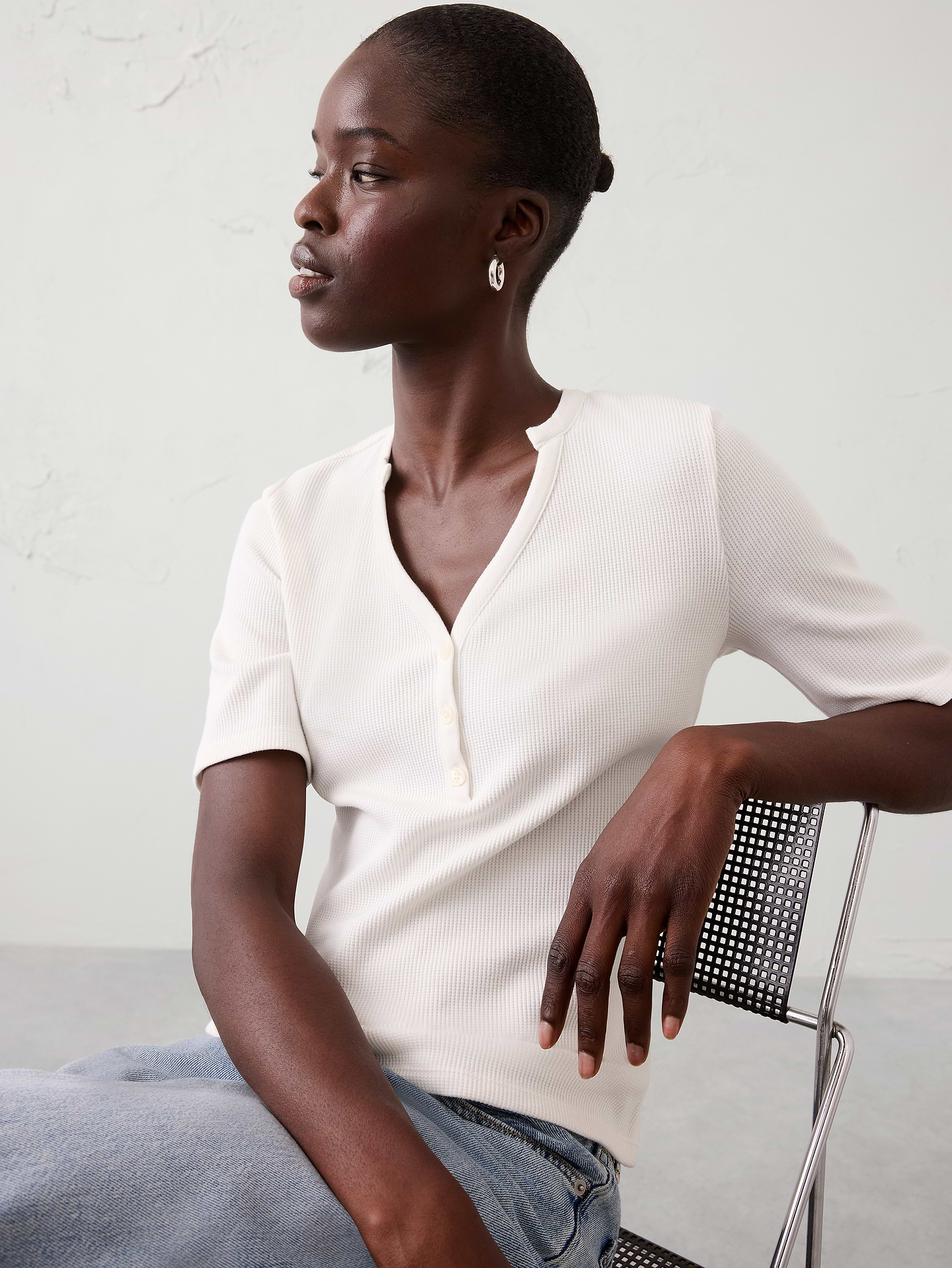Image number 1 showing, Waffle Knit Henley