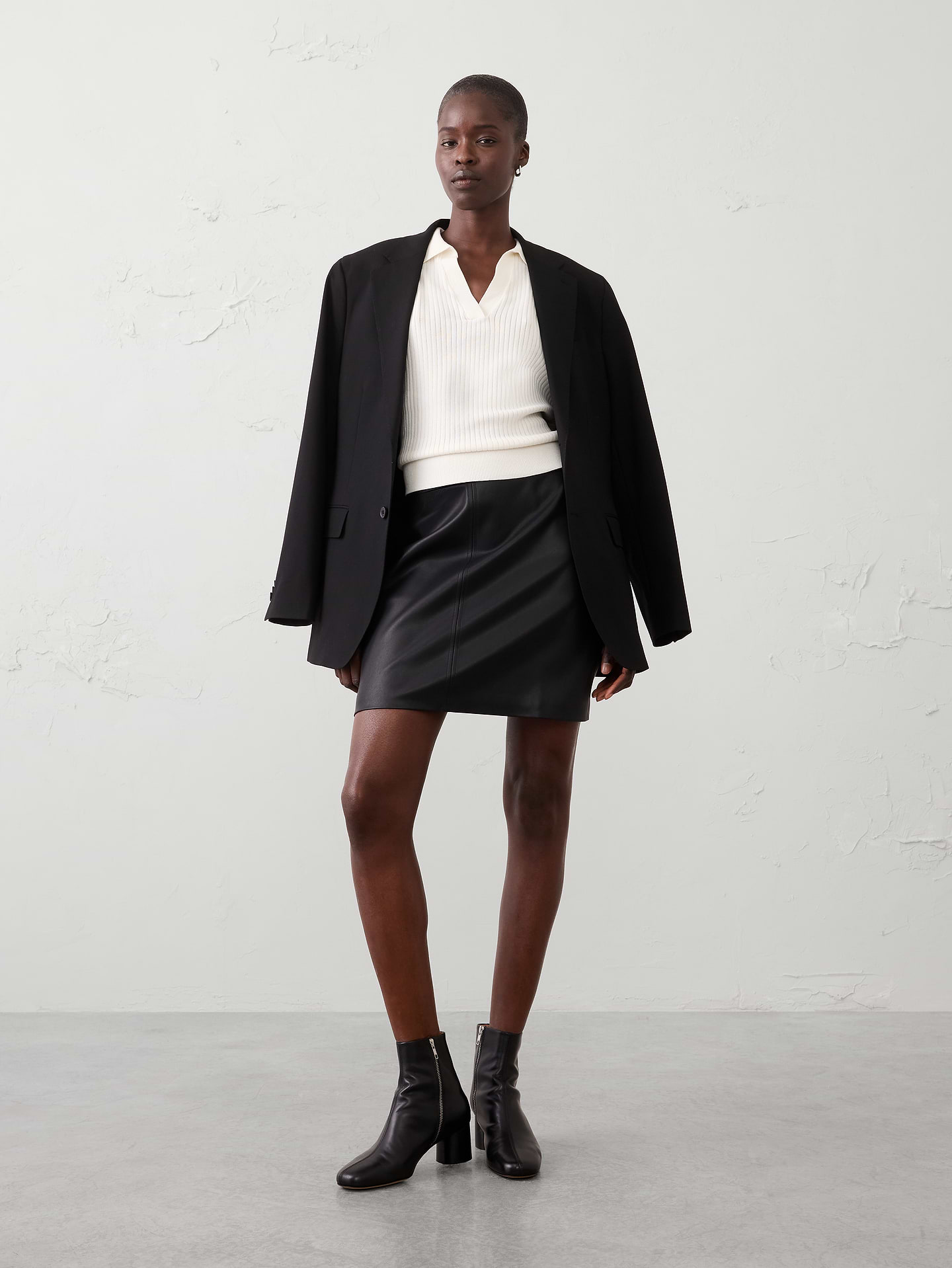 Image number 1 showing, Vegan Leather Mini Skirt