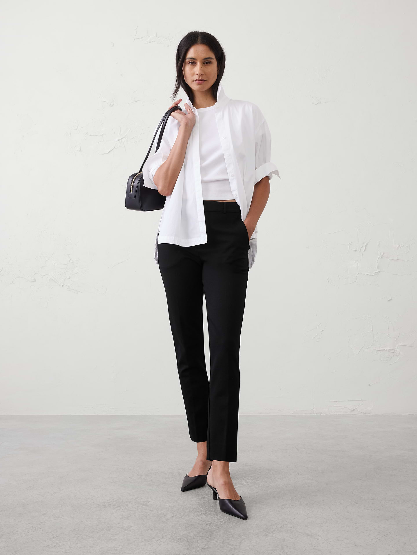 Image number 1 showing, Sloan Slim High-Rise Knit Ponte Ankle Pant