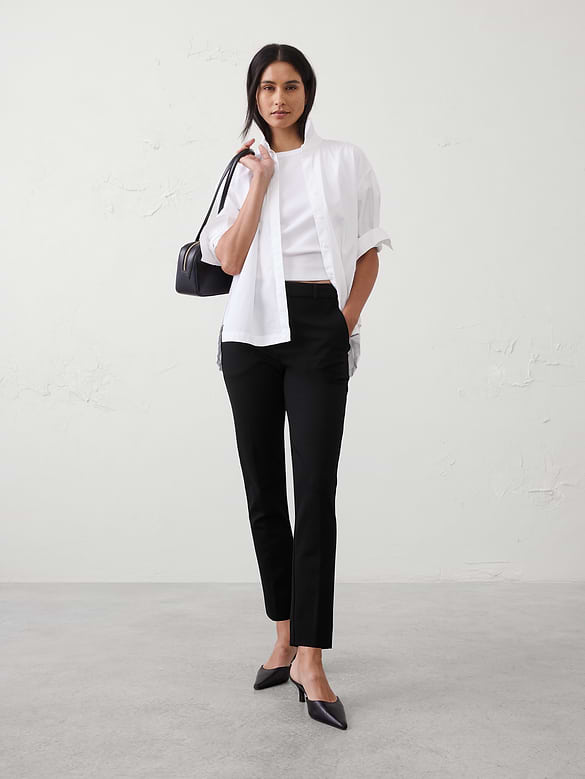 Sloan Slim High-Rise Knit Ponte Ankle Pant