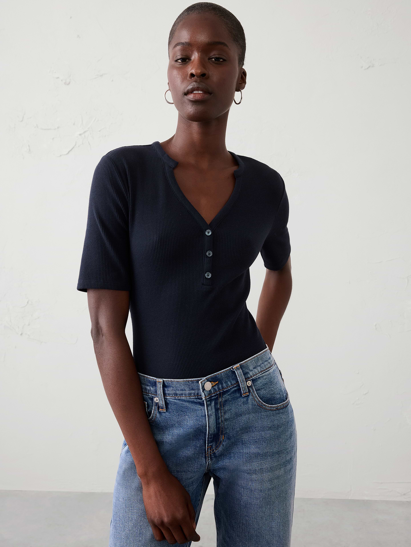 Image number 1 showing, Waffle Knit Henley