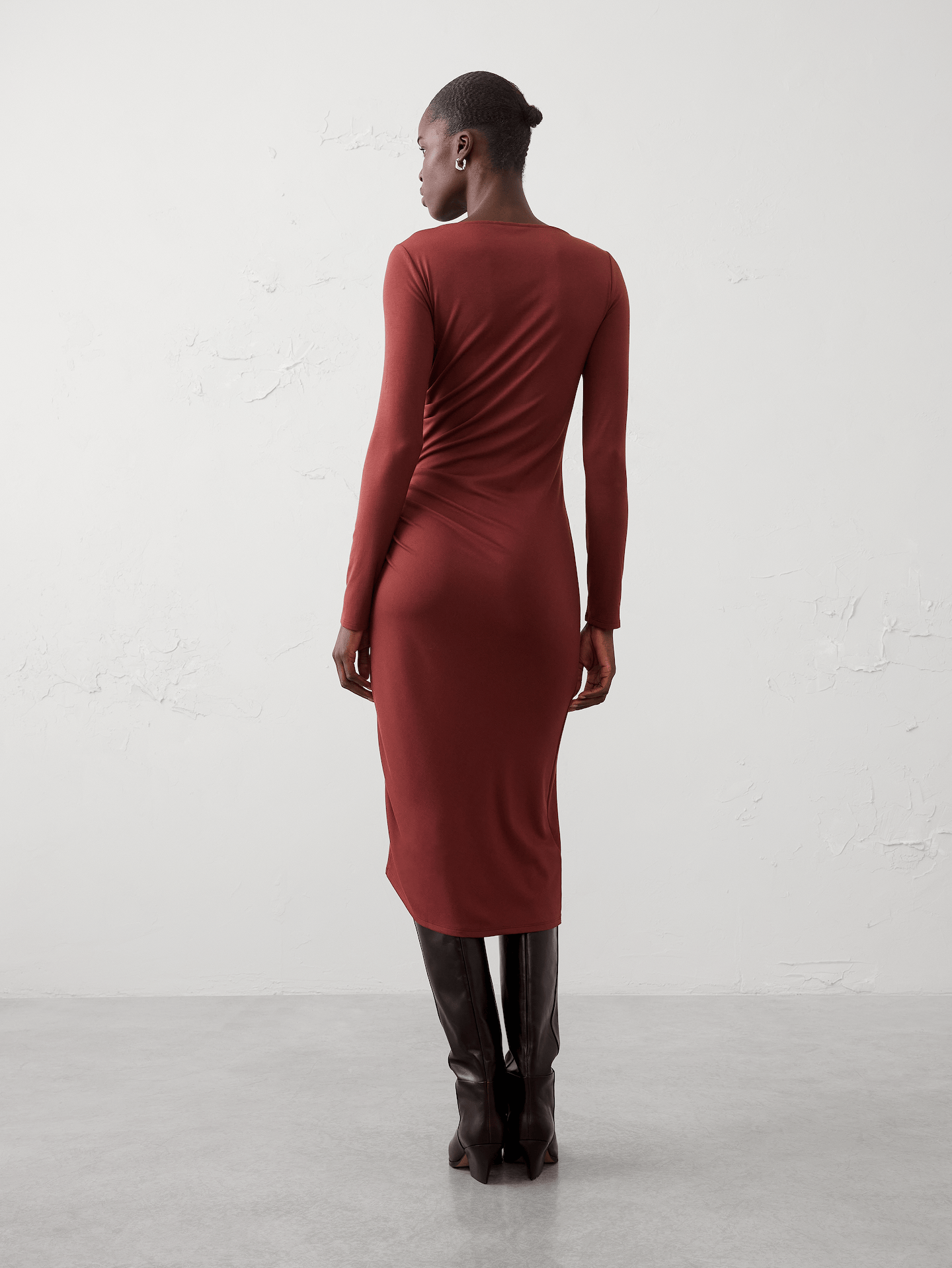 Image number 2 showing, Soft Knit Shirred Midi Dress