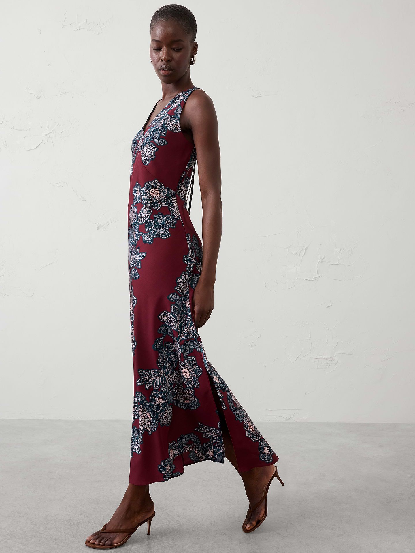 Image number 3 showing, Bias-Side Slit Maxi Dress