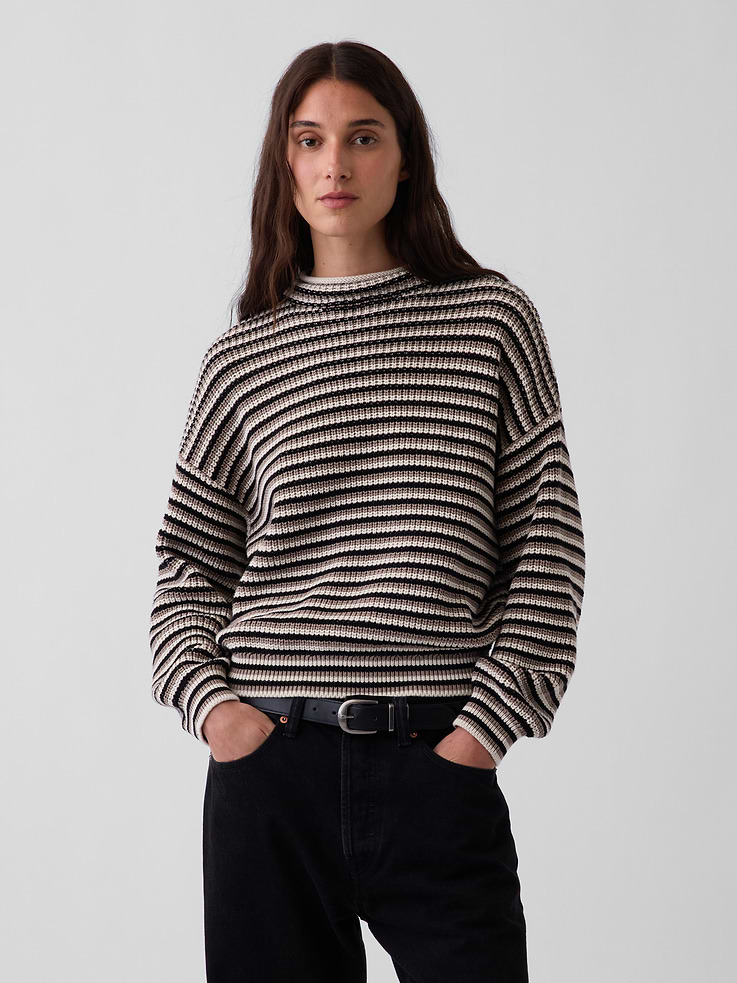 Image number 1 showing, 100% Cotton Oversized Rollneck Sweater