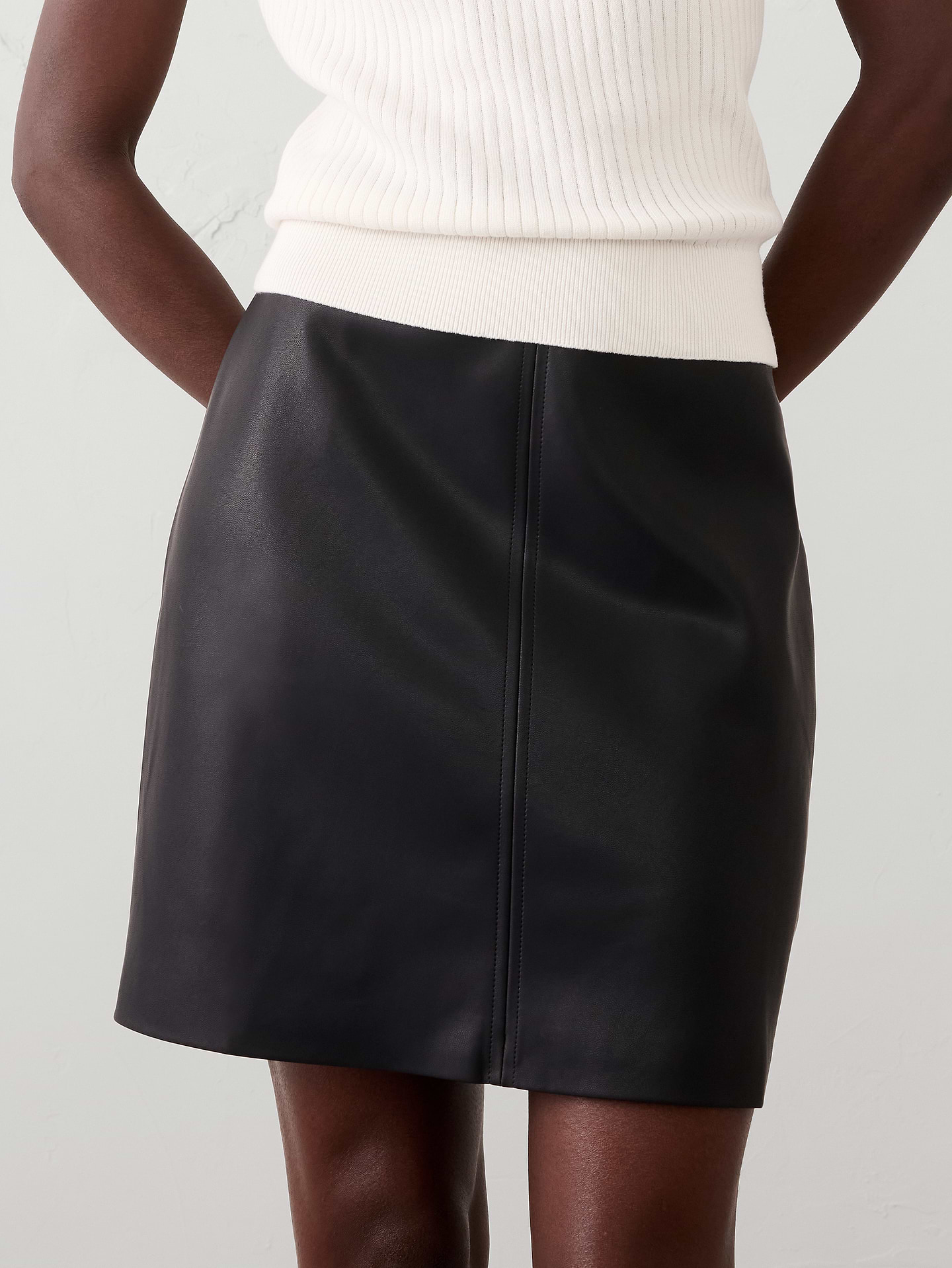 Image number 3 showing, Vegan Leather Mini Skirt