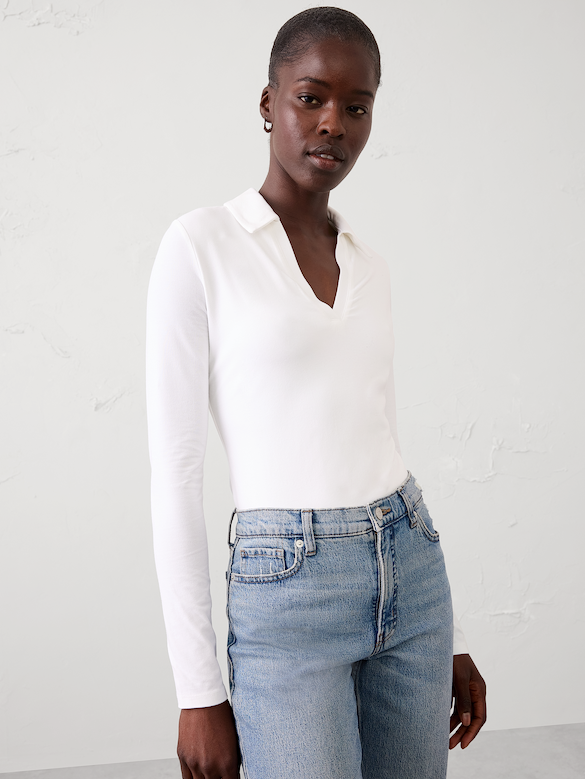Soft Stretch Polo Top