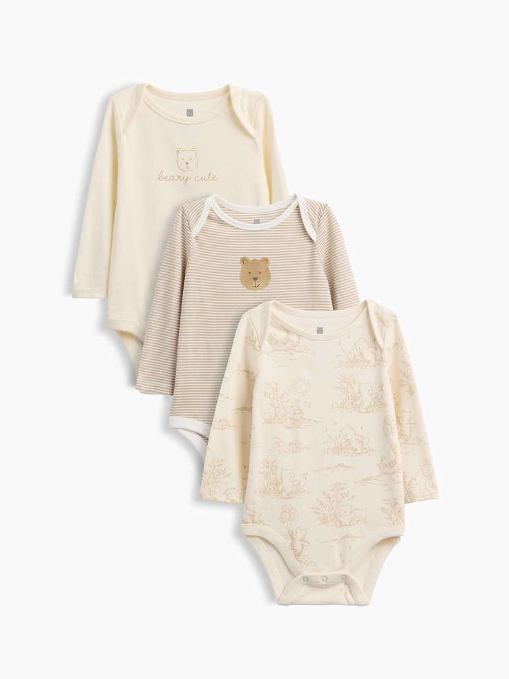 Image number 1 showing, Baby First Favorites Organic Cotton Brannan Bear Bodysuit (3-Pack)