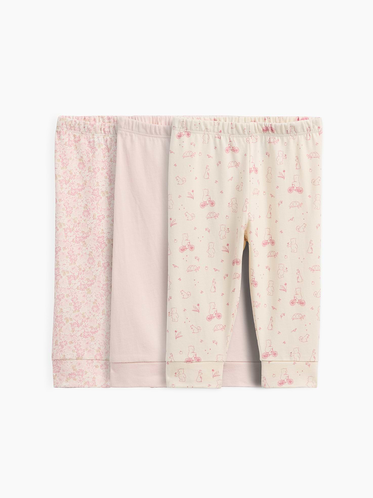 L'image numéro 1 présente Pantalon Premiers essentiels à taille extensible en coton biologique pour Bébé (paquet de 3)
