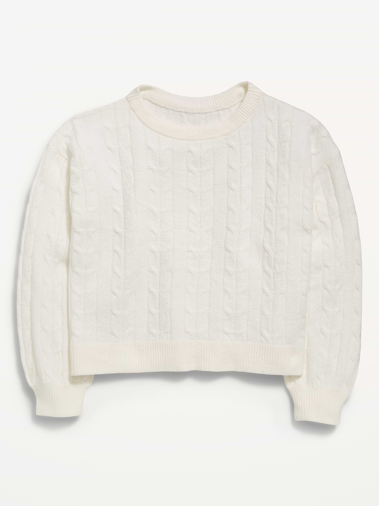 Image number 1 showing, Long-Sleeve Cable-Knit Sweater for Girls