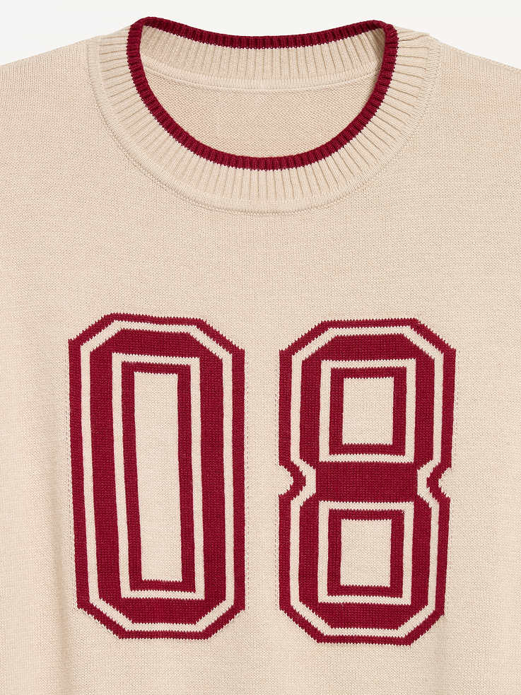 Image number 5 showing, SoSoft Cotton Jacquard Crew-Neck Cropped Sweatshirt