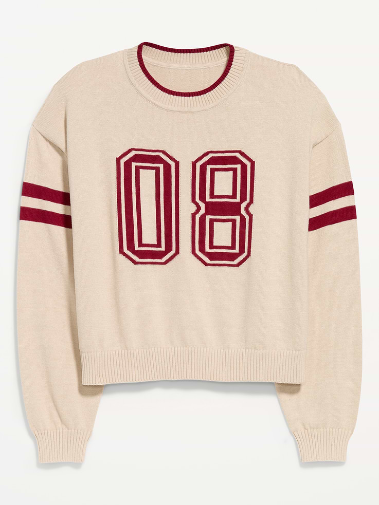 Image number 4 showing, SoSoft Cotton Jacquard Crew-Neck Cropped Sweatshirt