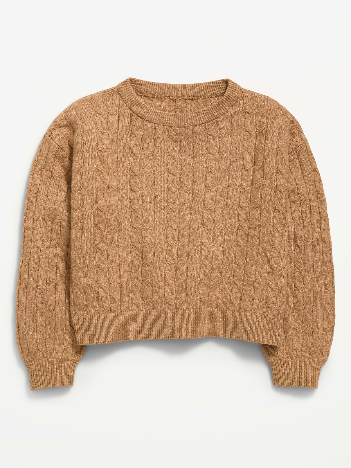 Image number 1 showing, Long-Sleeve Cable-Knit Sweater for Girls