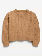 Image number 1 showing, Long-Sleeve Cable-Knit Sweater for Girls