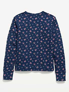 Image number 2 showing, Printed Long-Sleeve Ribbed T-Shirt for Girls