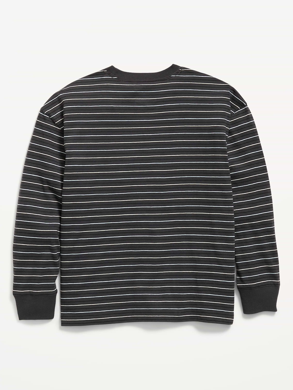 Image number 2 showing, Oversized Long-Sleeve Striped Pocket T-Shirt for Boys