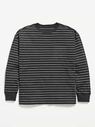 Image number 1 showing, Oversized Long-Sleeve Striped Pocket T-Shirt for Boys
