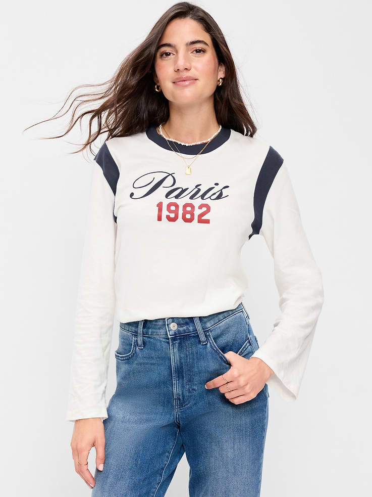 Image number 1 showing, EveryWear Long-Sleeve Graphic T-Shirt