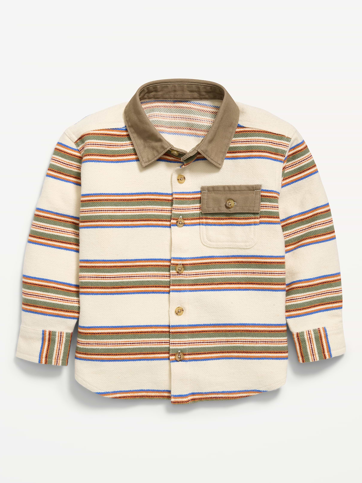 Image number 1 showing, Long-Sleeve Utility Pocket Shirt for Toddler Boys