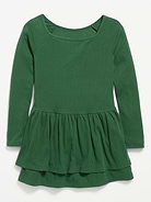 Image number 1 showing, Fitted Long-Sleeve Ruffled Dress for Girls