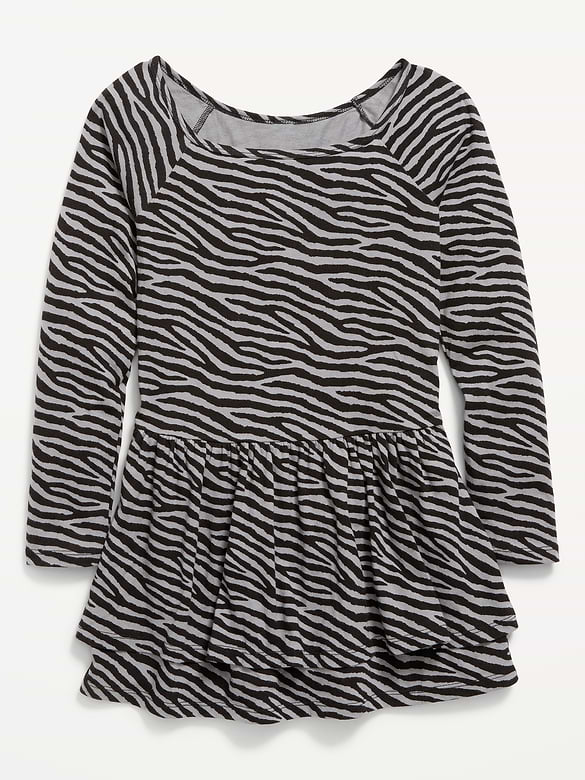 Fitted Long-Sleeve Ruffled Dress for Girls