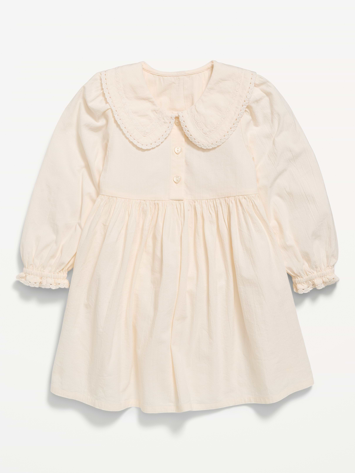 Image number 1 showing, Long-Sleeve Collared Crinkled Dress for Toddler Girls