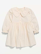 Image number 1 showing, Long-Sleeve Collared Crinkled Dress for Toddler Girls