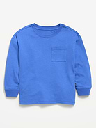 Image number 2 showing, Oversized Long-Sleeve Pocket T-Shirt for Toddler Boys