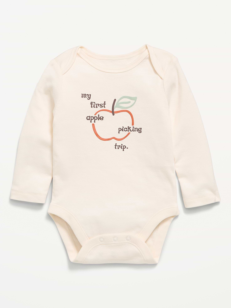 Image 1 of 2, envelope neckline, long sleeves, snaps along inseam, graphic at front, online exclusive, Product #911083