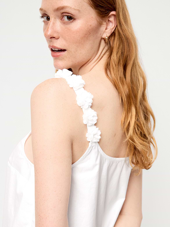 Rosette-Strap Tank Top